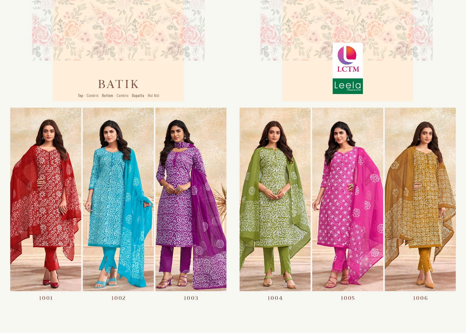 Batik Vol 3 By Leela Cambric Printed Dress Material Wholesale Clothing Suppliers In India